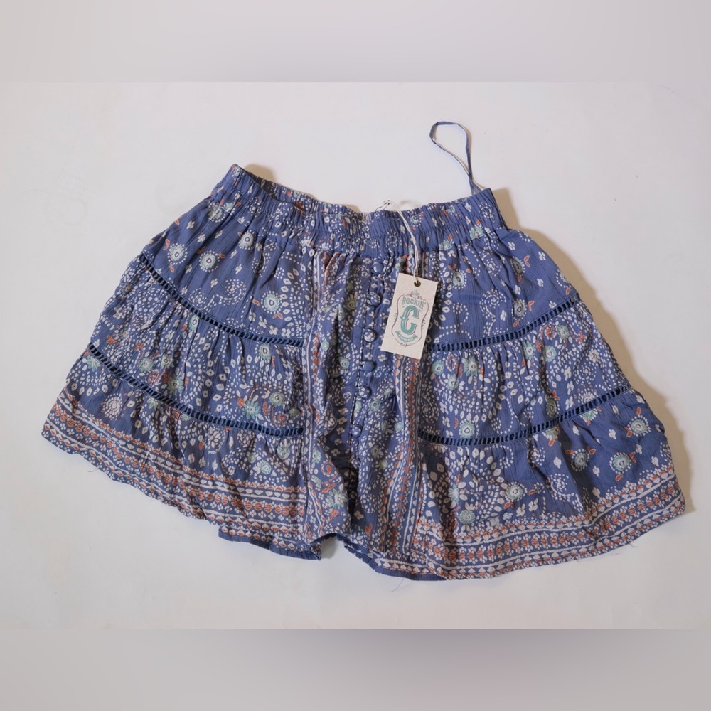 Chic Blue Floral Women's Skorts